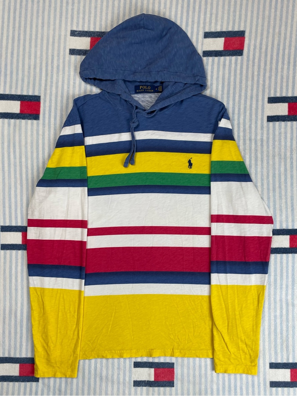 Polo by Ralph Lauren striped Multi-color hooded lightweight pullover sweatshirt